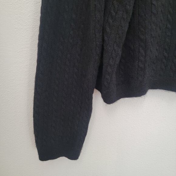 Reformation Sz XL Crop Cardigan Cable Knit Button Front Cashmere Cozy Academia - Picture 13 of 16